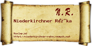 Niederkirchner Réka névjegykártya
