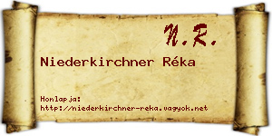 Niederkirchner Réka névjegykártya